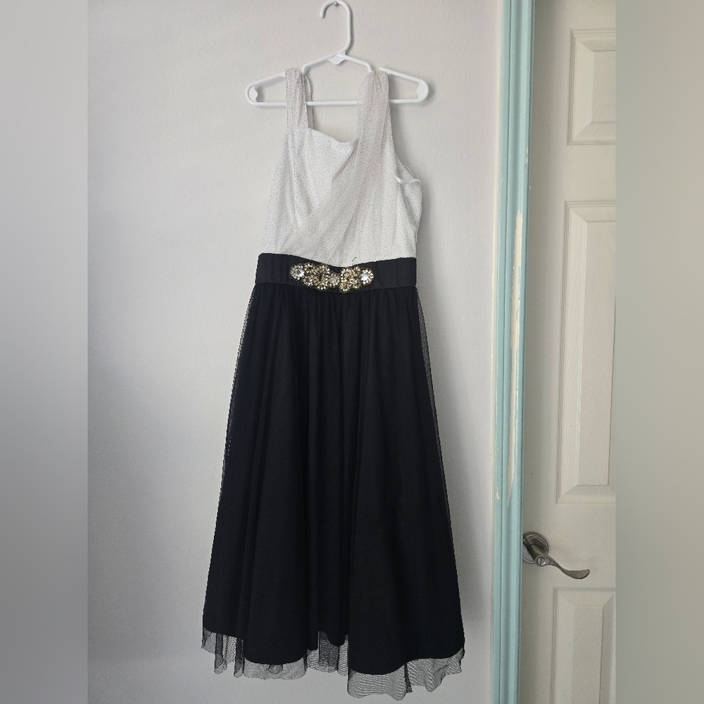 By&By Elegant White and Black Kids Dress Sz 14